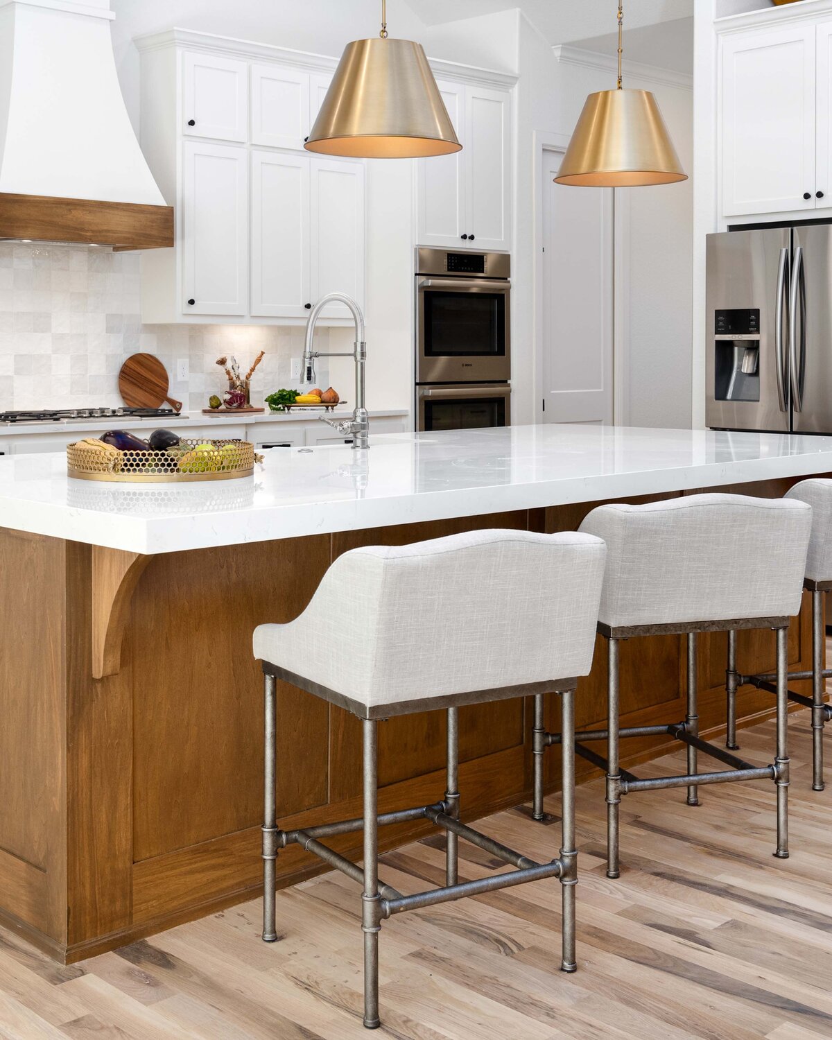 White and gold kitchen Broken Arrow Home Boulevard Interiors 3