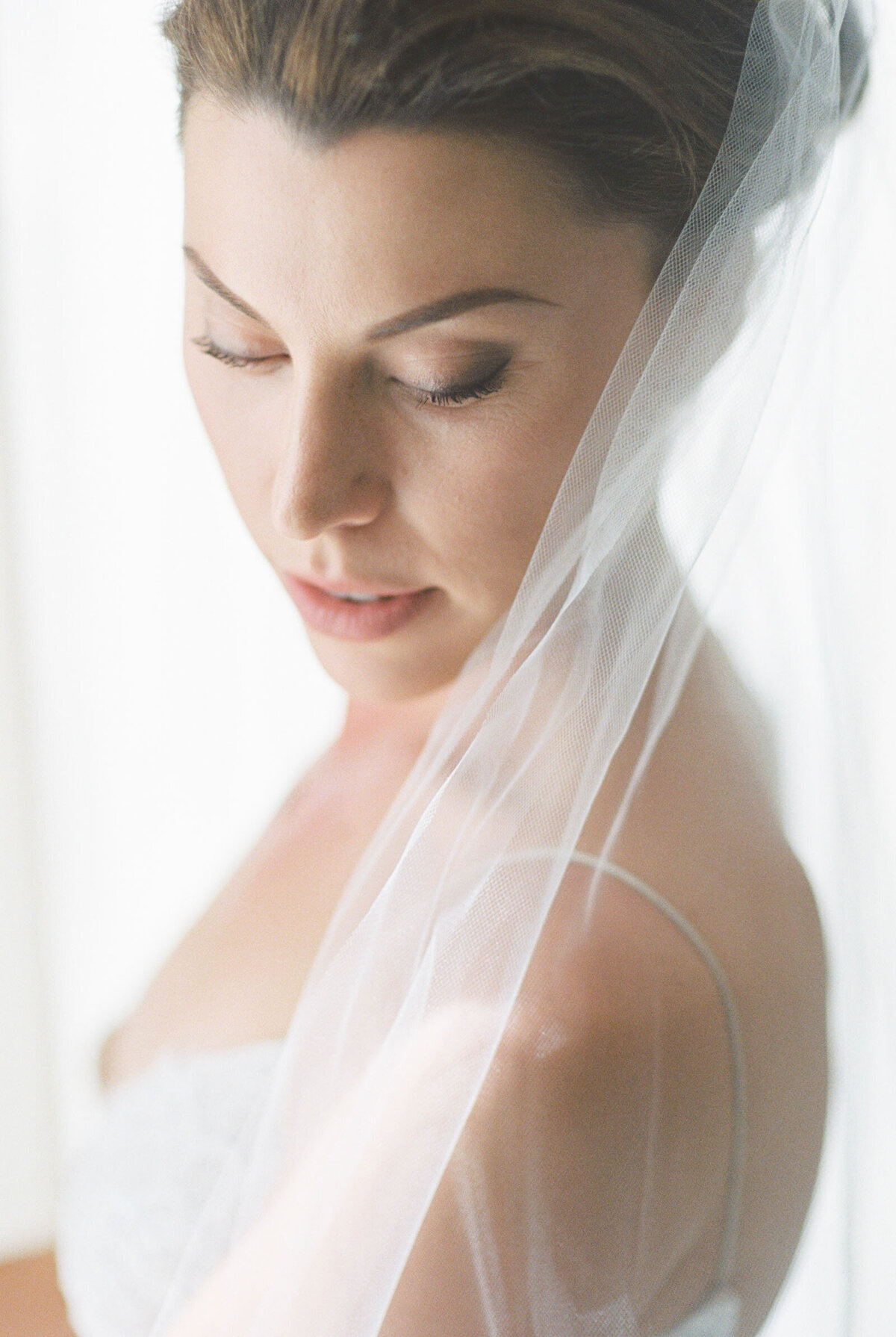 bride with veil at ponzi winery wedding