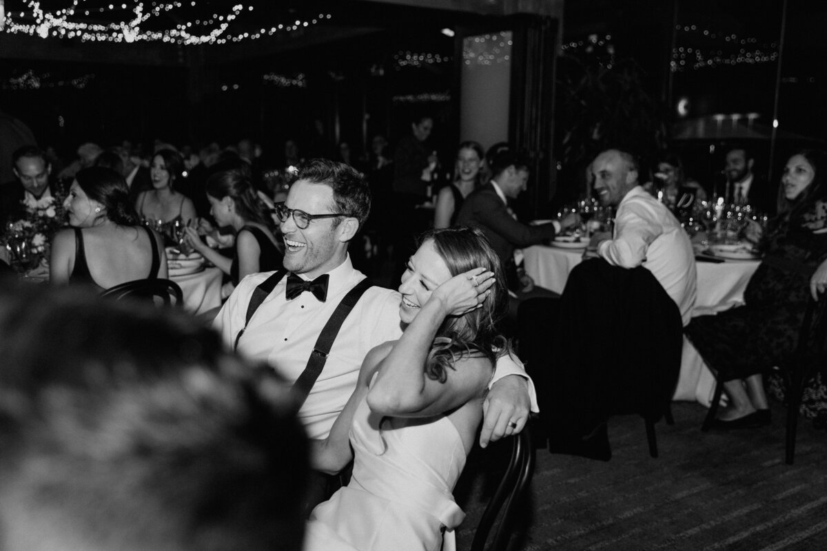 Bride and Groom Laughing