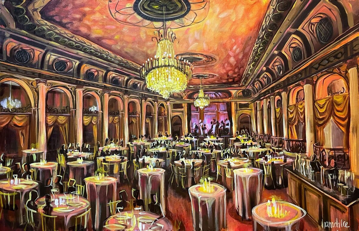 Live Event Painting for Labatt Food Services Corporate Event Cocktail Hour at The Plaza Hotel NYC