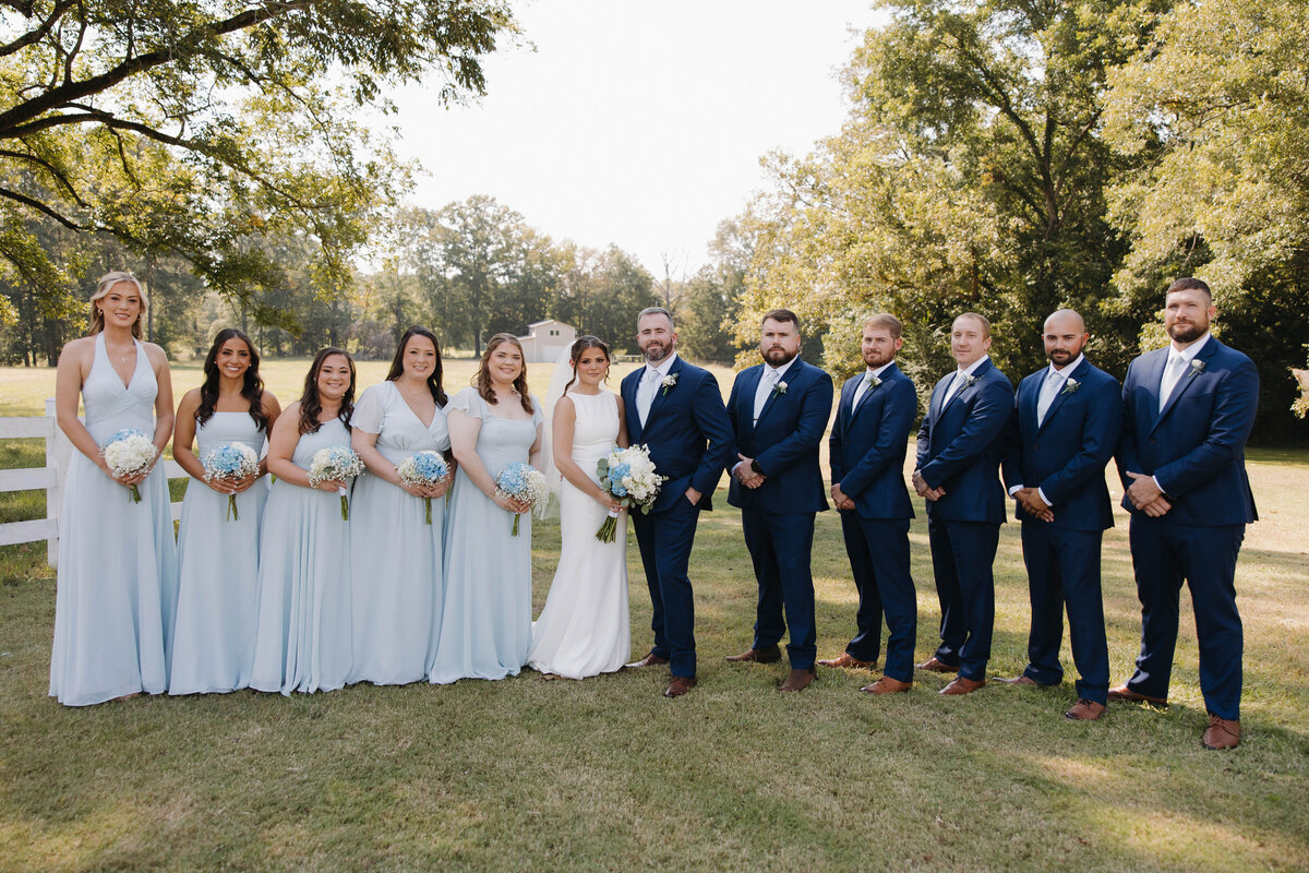 bridal party portrait at Dodson farm