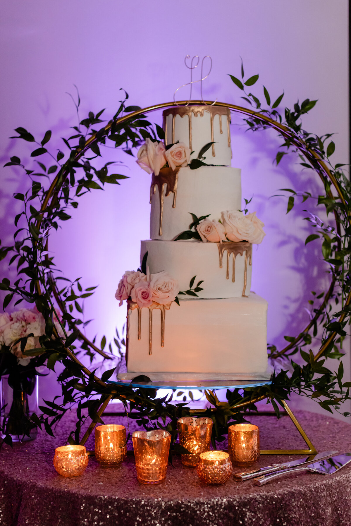 Hotel-at-Avalon-Wedding-four-tier-wedding-cake