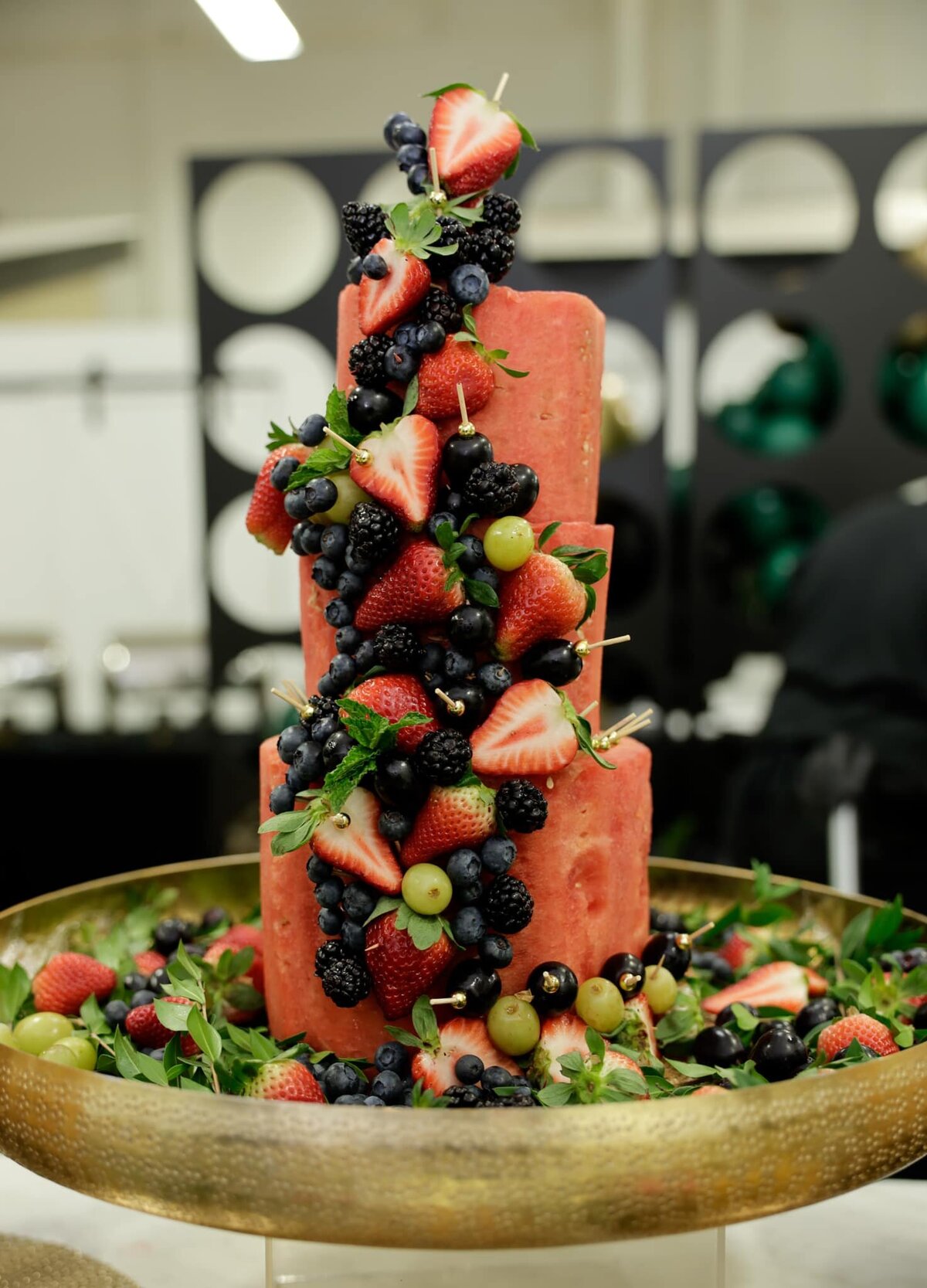 50th-birthday-party-fruit-cake-display