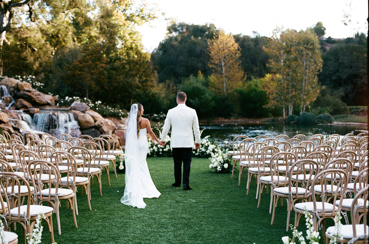 Bride and groom portrait on 35mmfilm in Temecula california