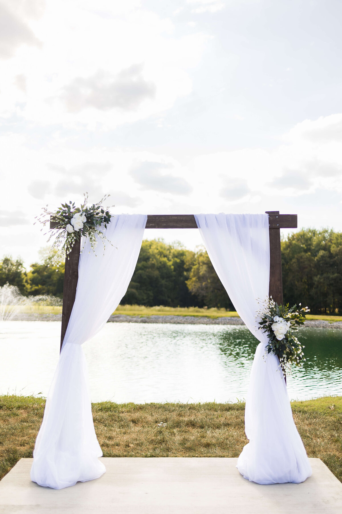 Wedding ceremony centerpiece at  The Barn at White Oaks, Murray, Kentucky