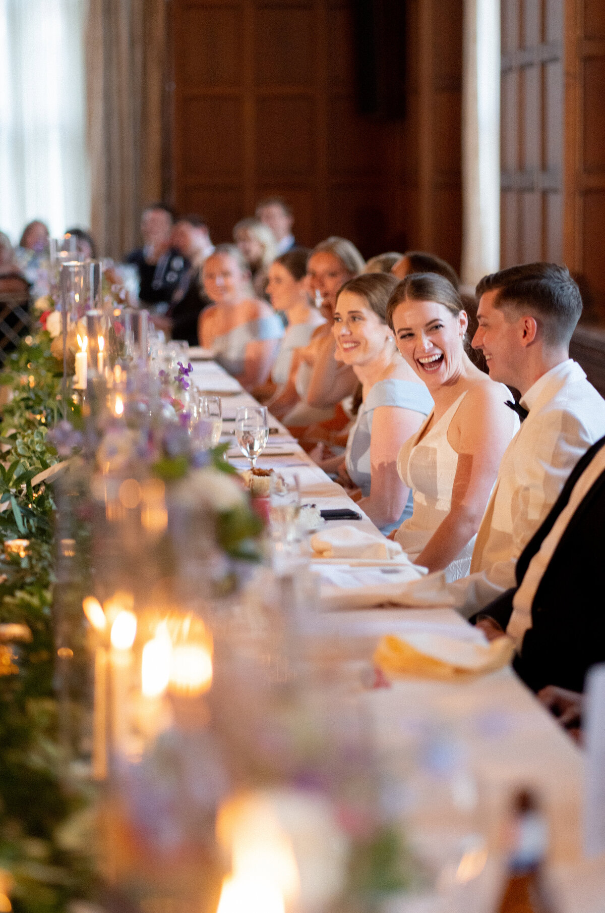 wedding photos chicago of bridal party at reception table by Allison Francois Photography