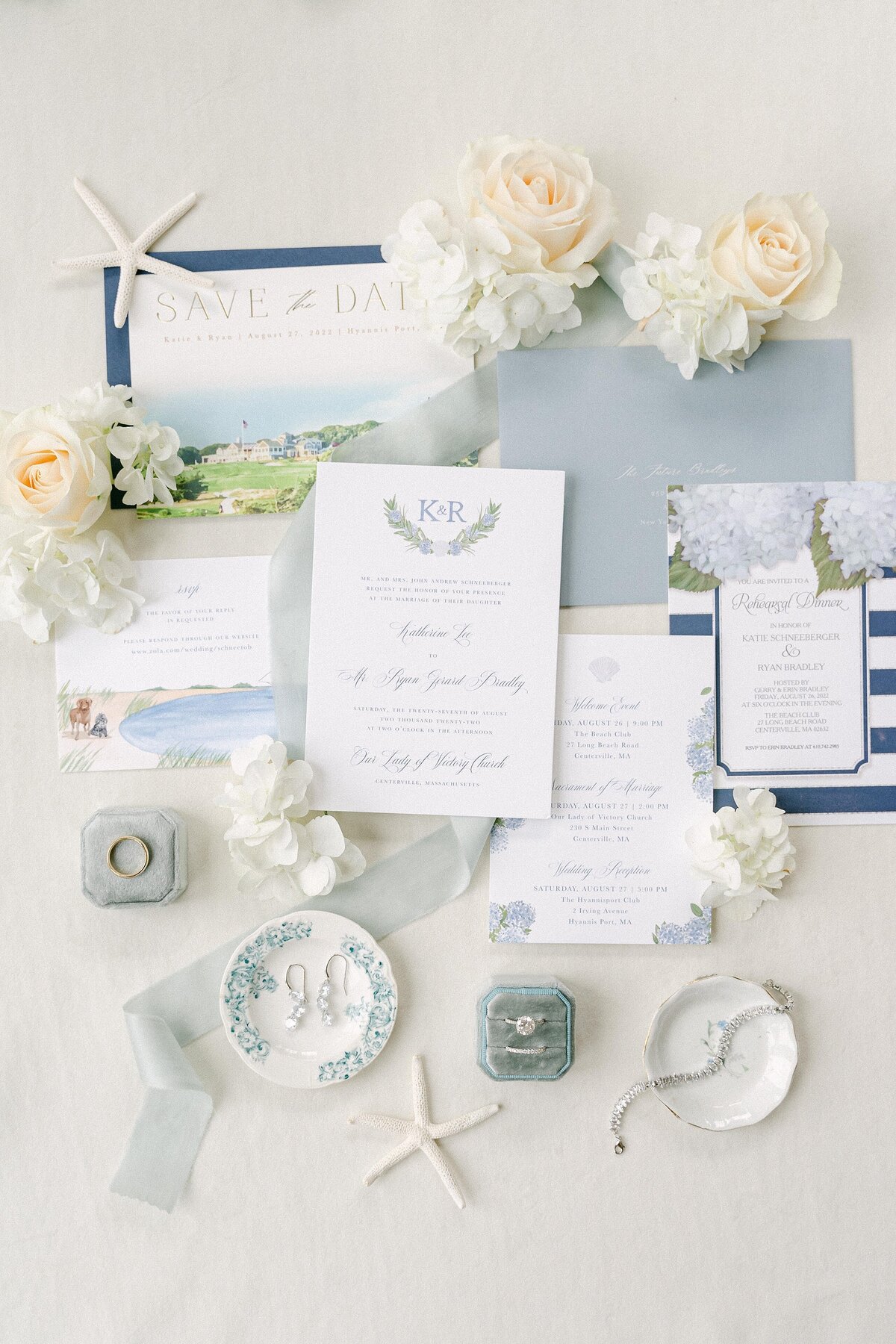 Wedding invitations for a Cape Cod wedding in Hyannis Port