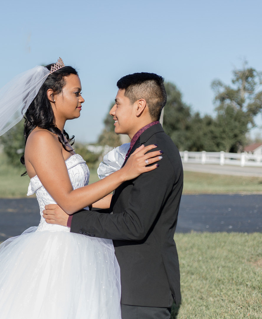 bride and groom on their wedding day