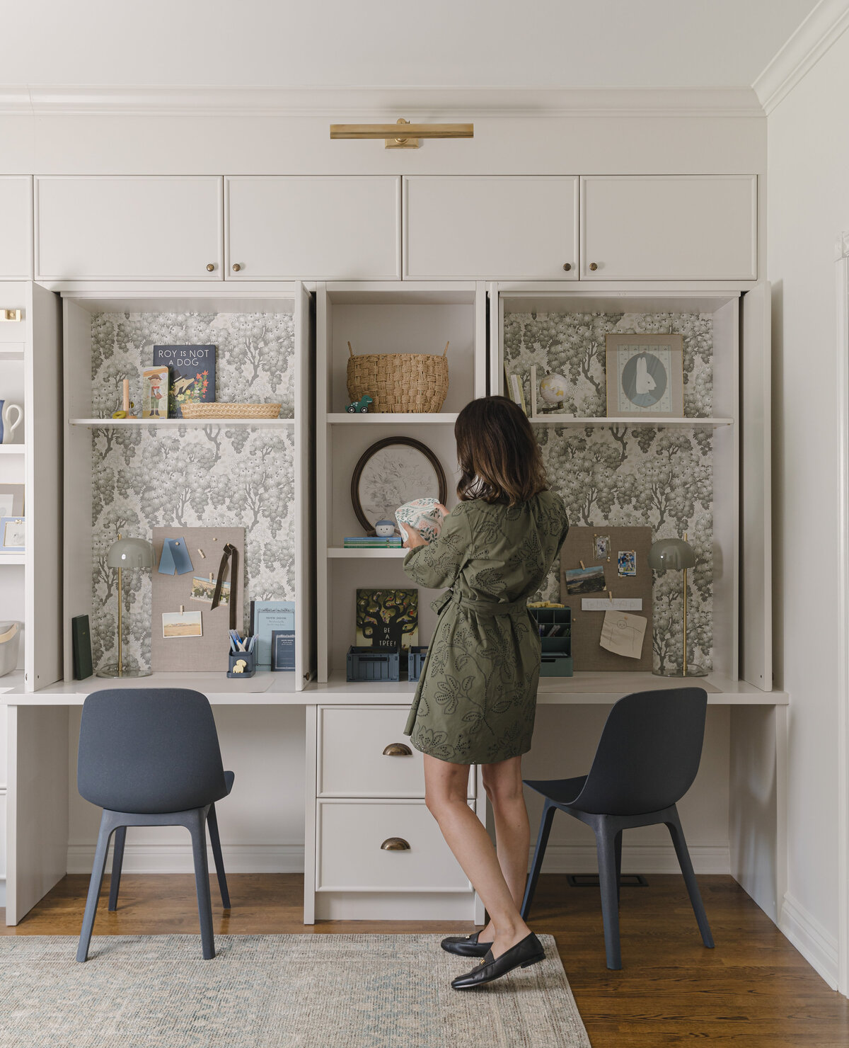 Living room bookshelves