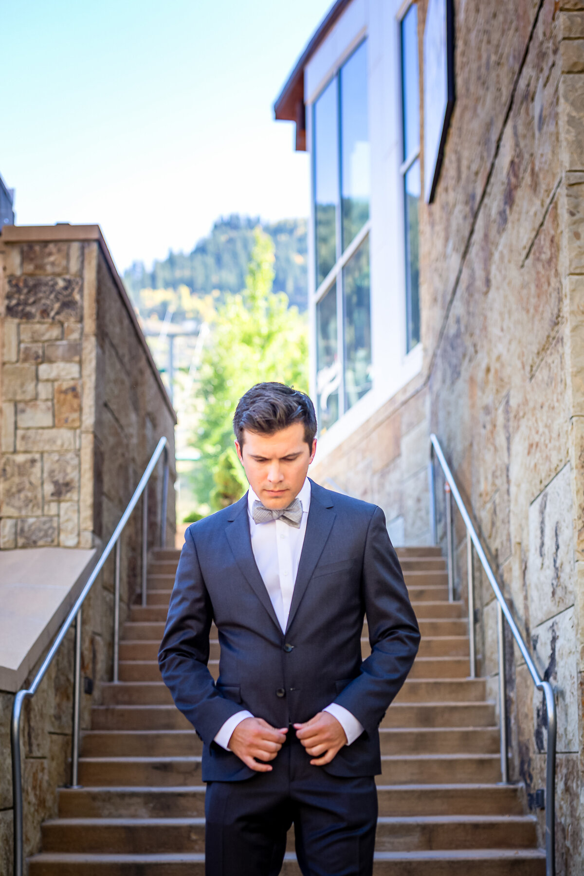 A Groom Gets Ready for his wedding in Aspen