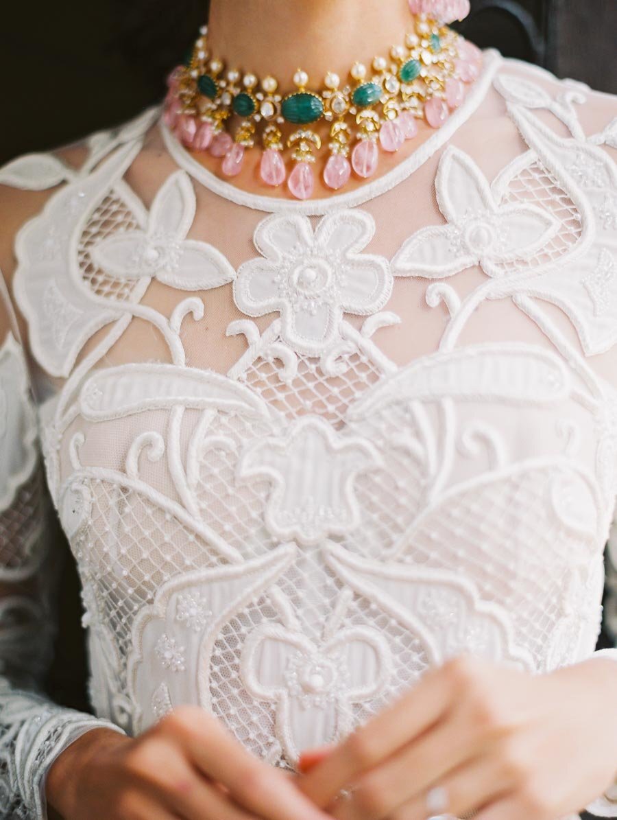 Naeem Khan Wedding Dress White Lace Bonnie Sen Photography