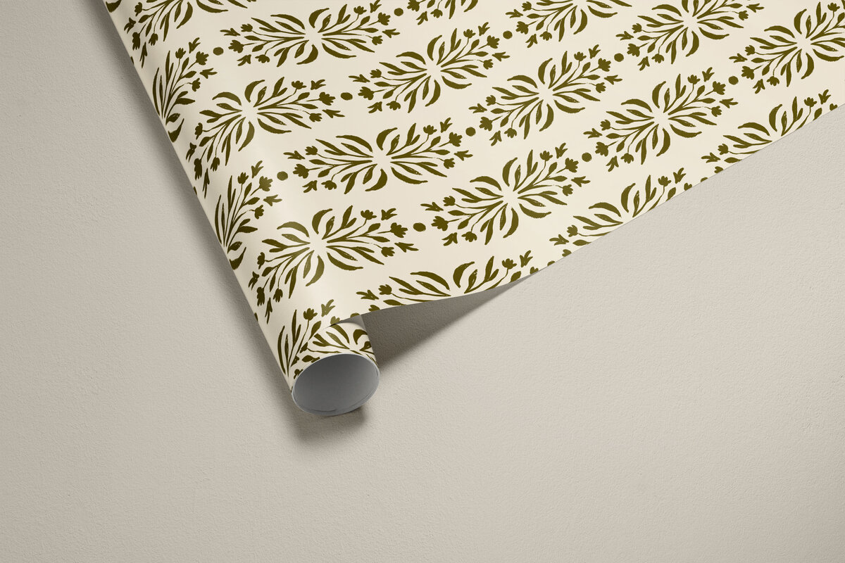Wrapping Paper Mockup - Held Close - Olive