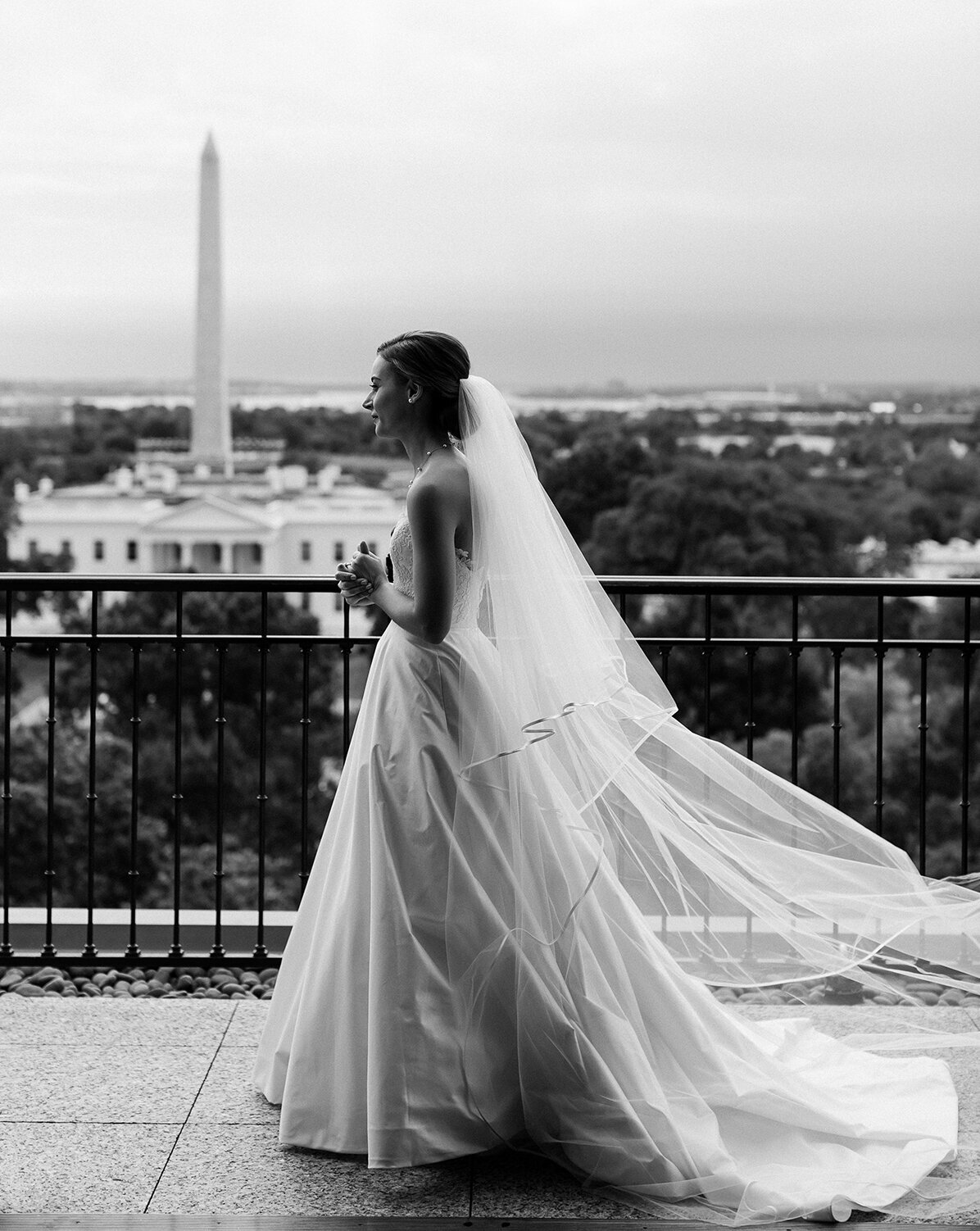 DC Bride overlooking White House at Hay Adams Hotel by Sarah Bradshaw