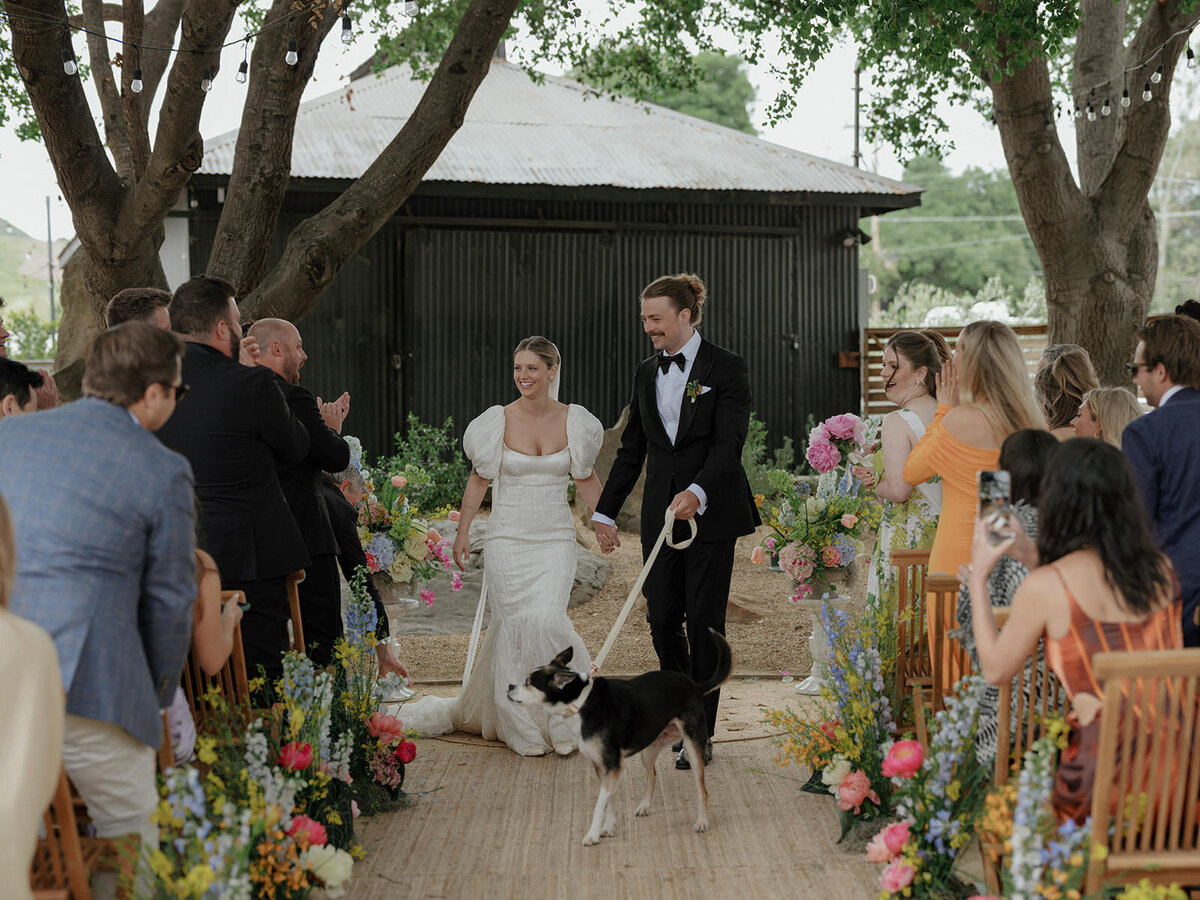 Retro motel chic wedding ceremony at Bodega Los Alamos - 76