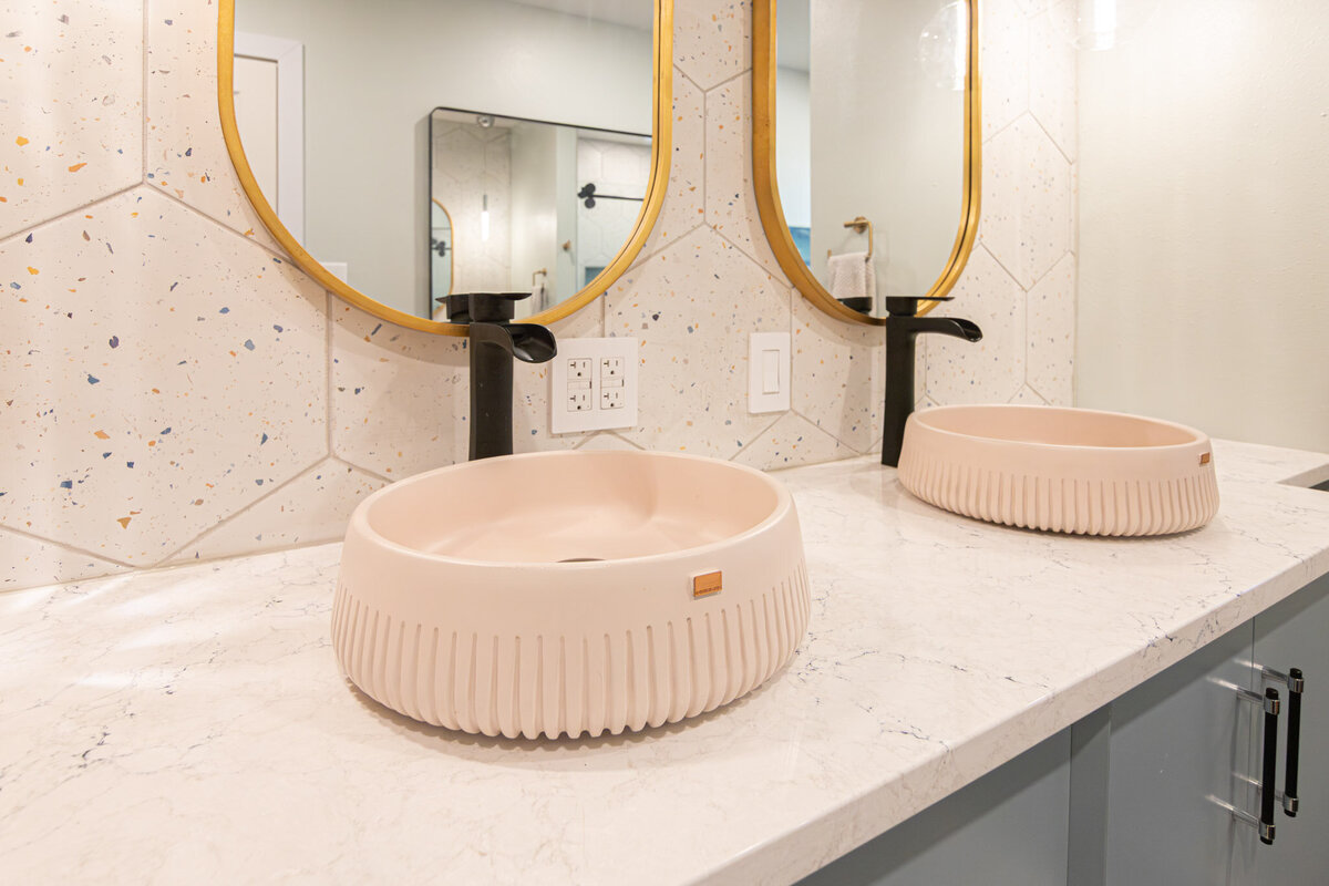 pink vessel sinks