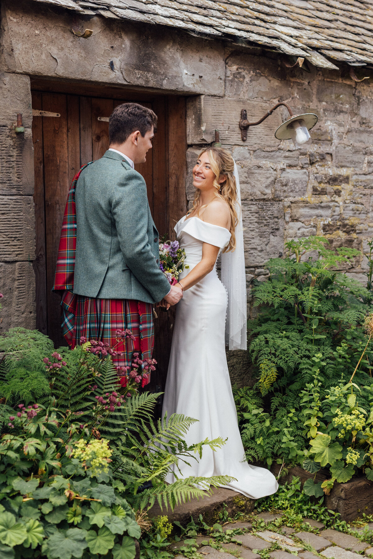 Bride and groom portrait at The Free Company wedding