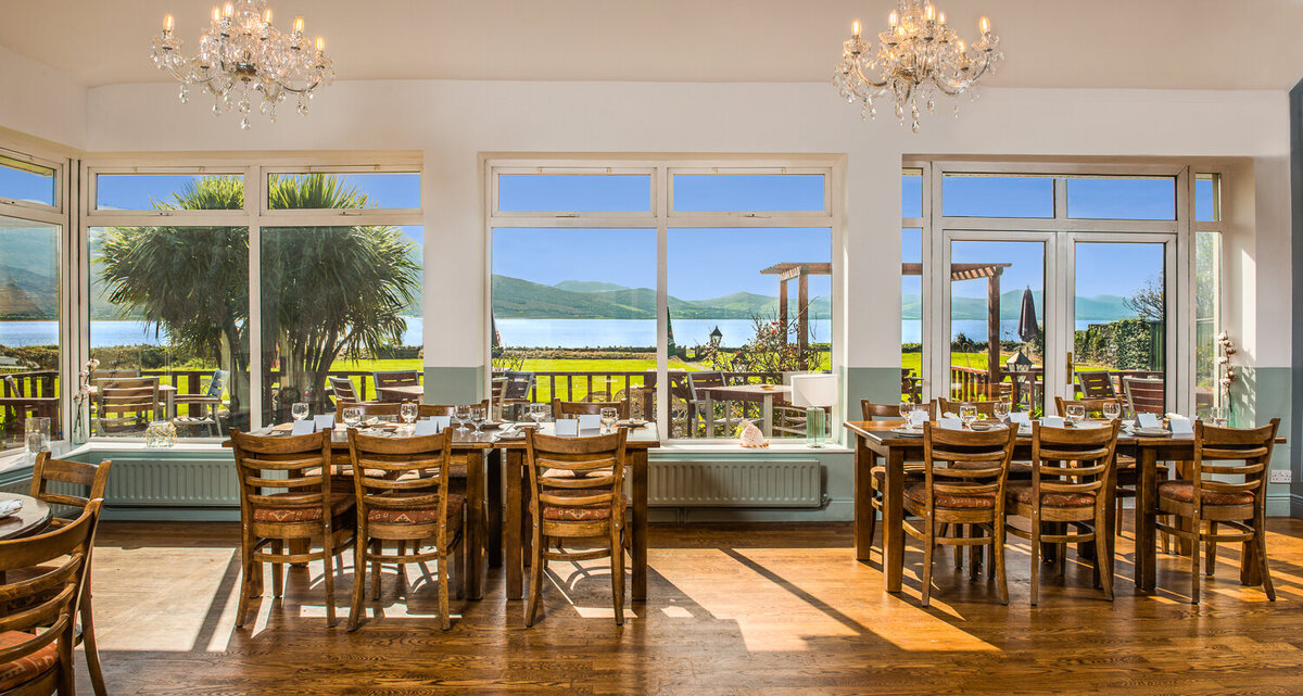 Restaurant with sea views on a sunny day