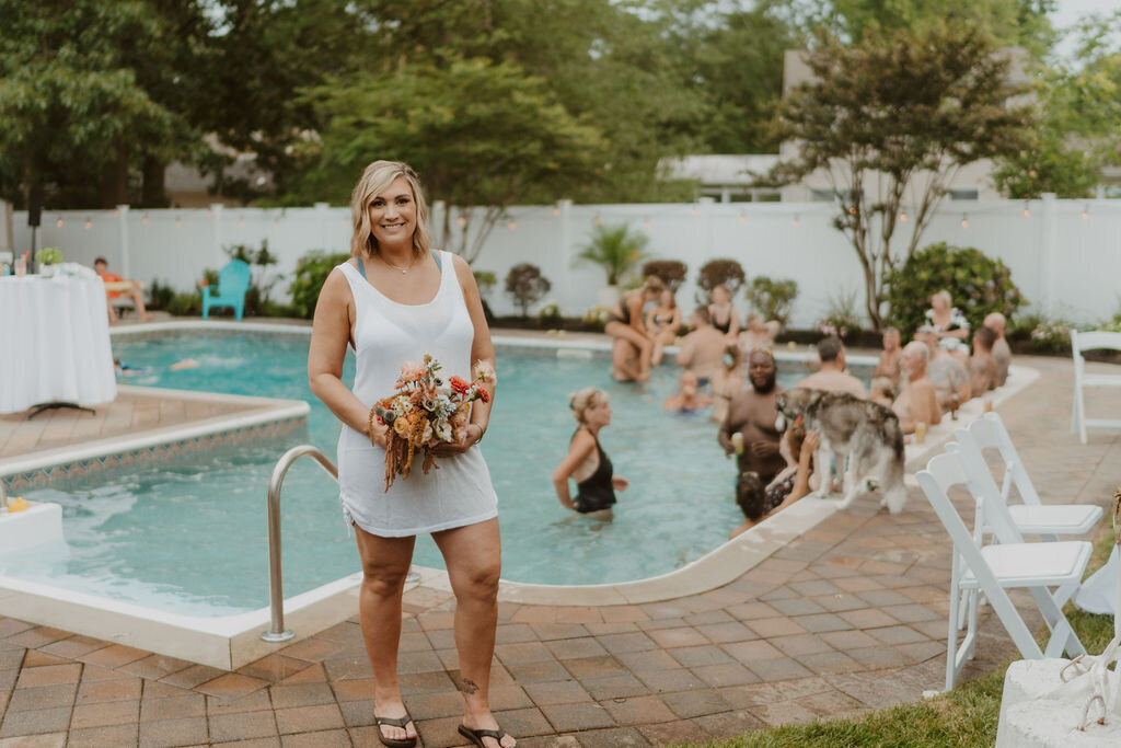 Backyard wedding reception in New Jersey