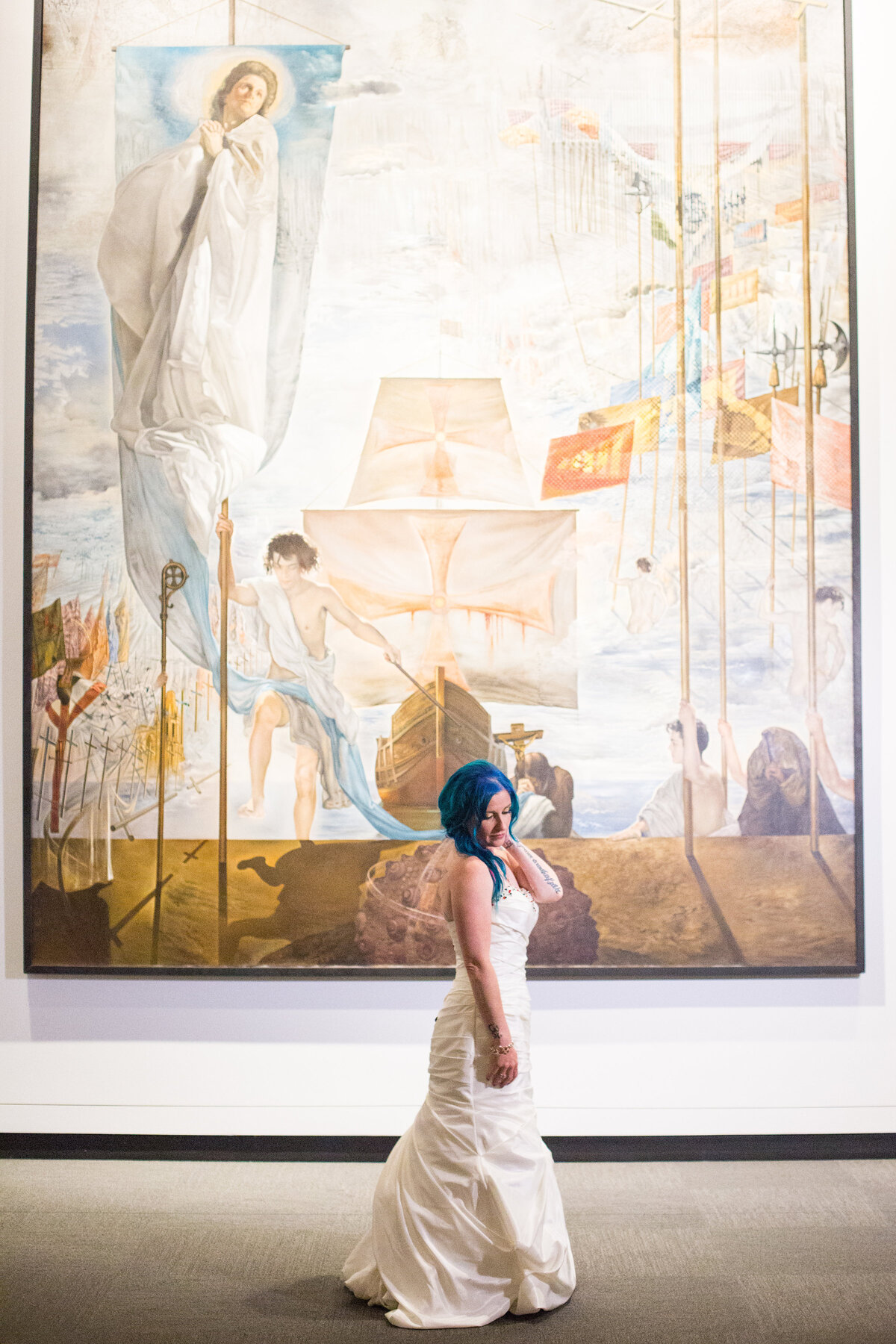 6 - Dali Museum St. Pete Wedding Bride in Art Gallery - Tampa Bay Wedding Planner