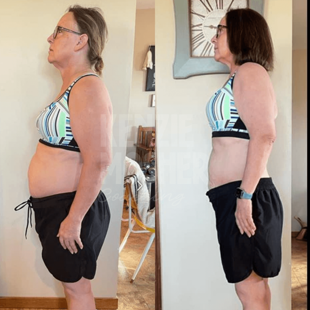 Before and after transformation highlighting improved gut integrity.