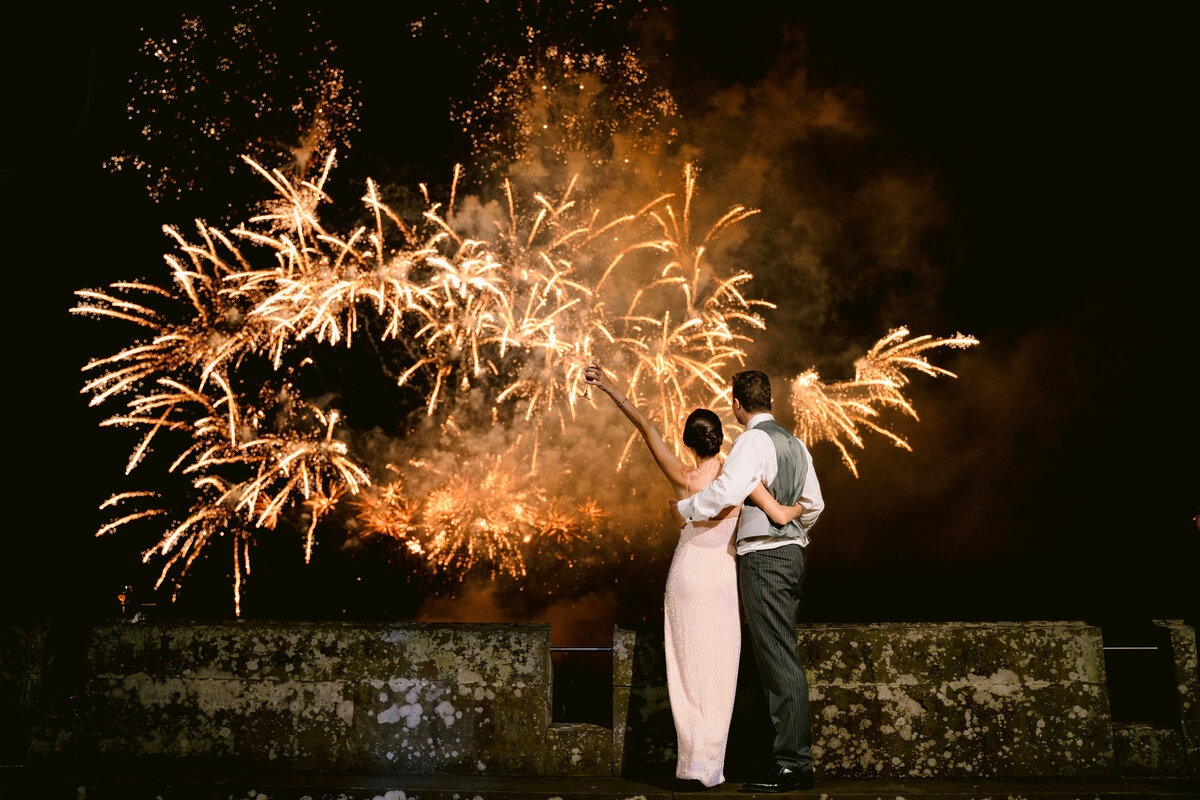 fireworks at a cheshire wedding