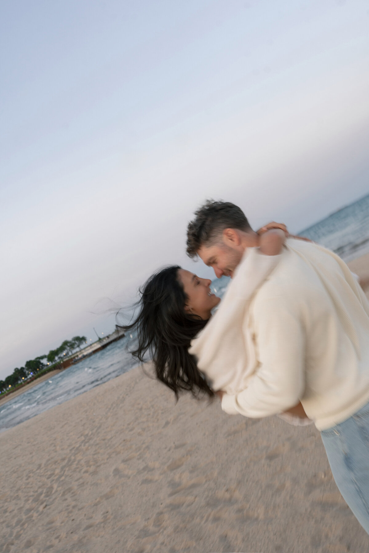 Aspen-Avenue-Chicago-Wedding-Photographer-Engagement-Session-Northwestern-University-Evanston-Prada-Puppy-Editorial-Candid-Stylist-Beach-69