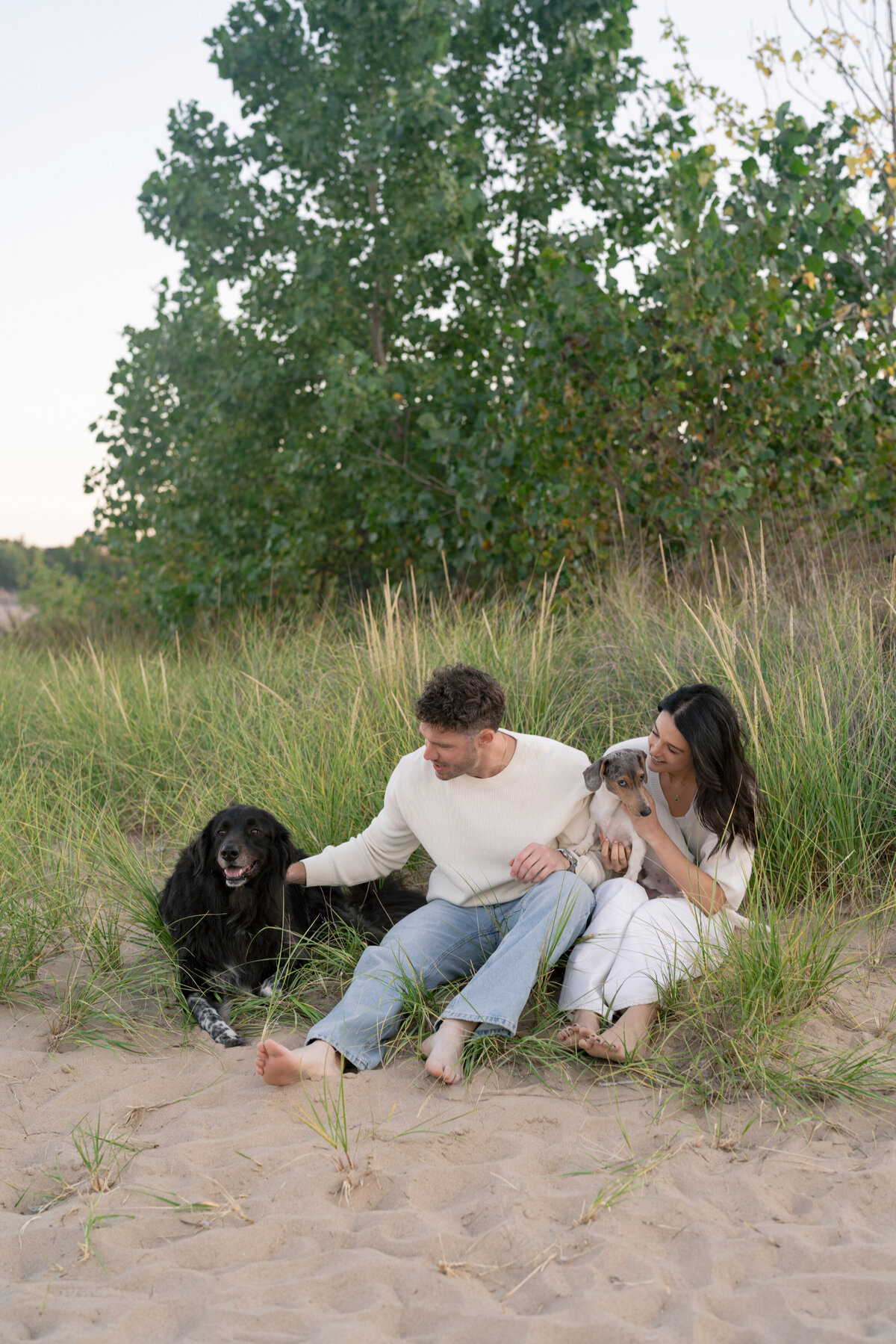 Aspen-Avenue-Chicago-Wedding-Photographer-Engagement-Session-Northwestern-University-Evanston-Prada-Puppy-Editorial-Candid-Stylist-Beach-53