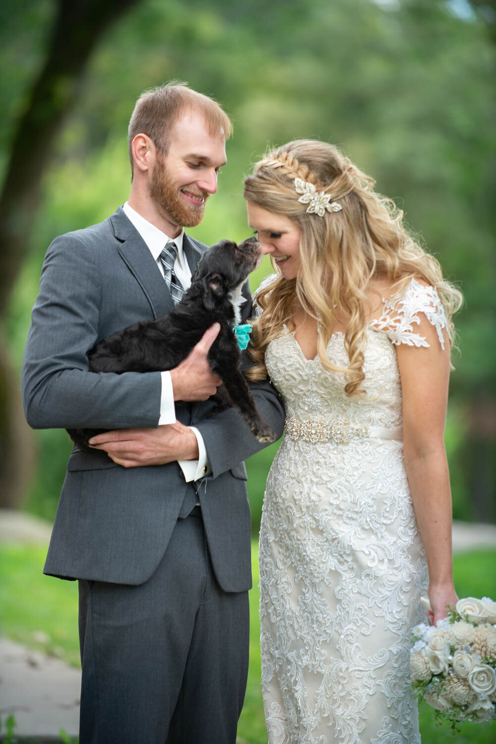 wedding portraits with animals