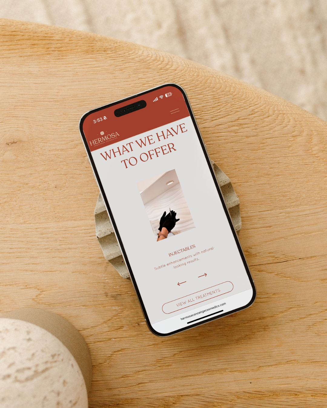 Website design for Hermosa Concierge Cosmedics, Willow Grove PA medical spa
