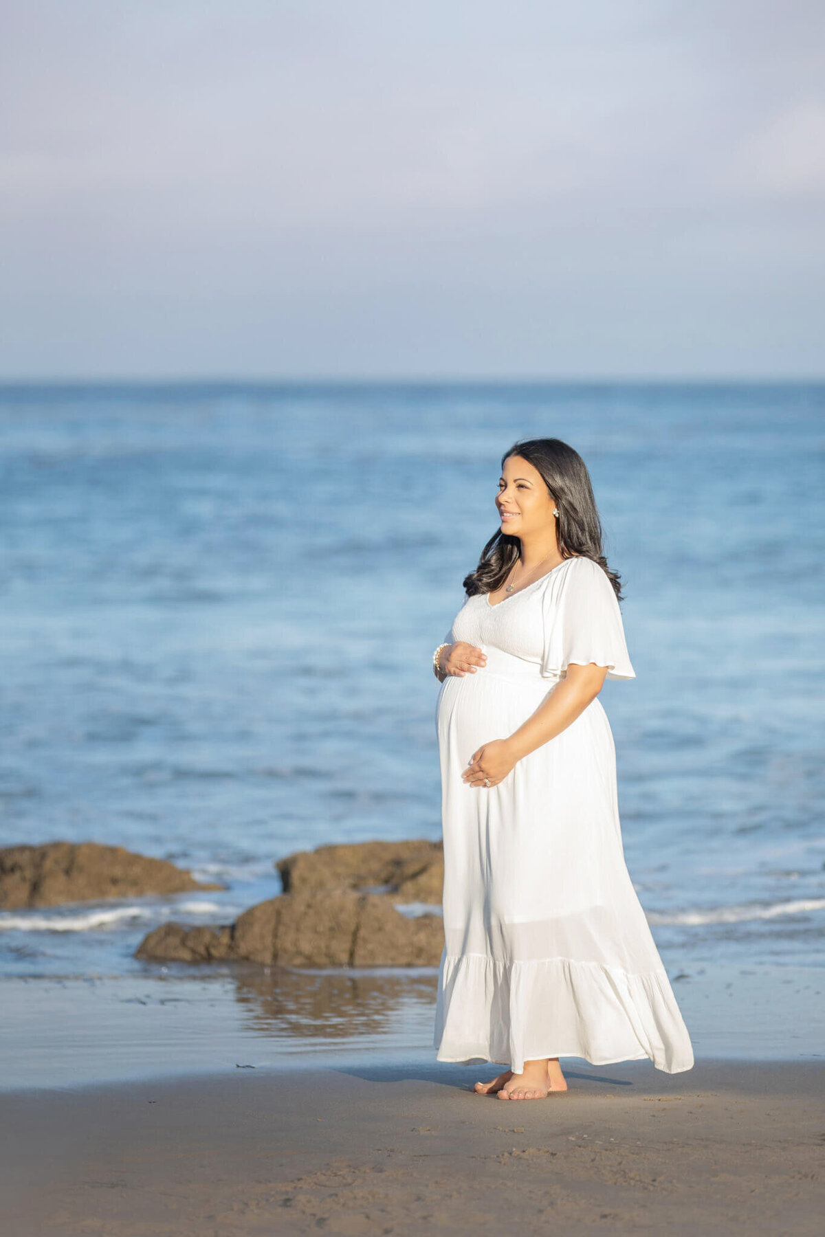 New mom with baby bump  by Los Angeles Maternity Photographer