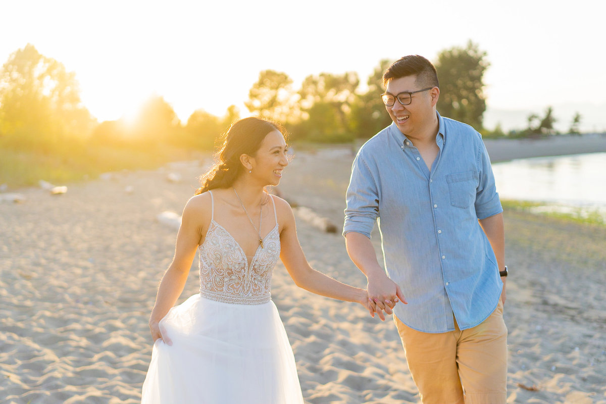 Jericho Beach Engagement Photo during sunset