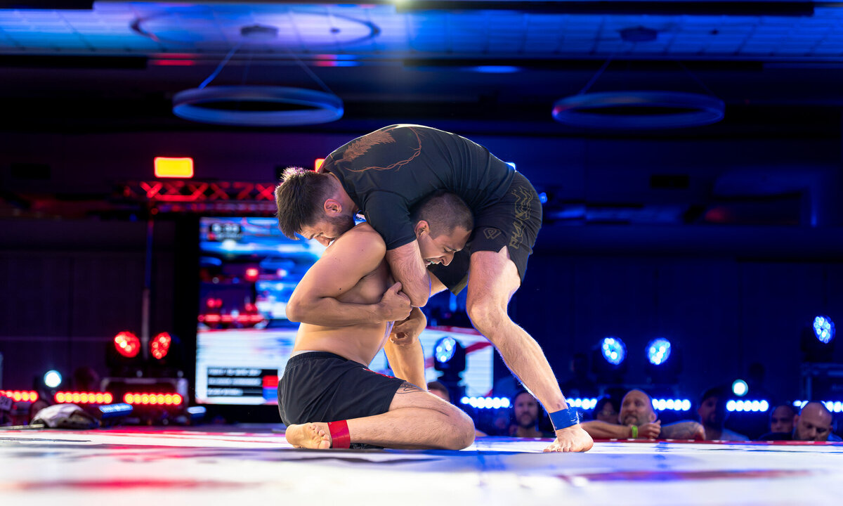 two brown belts grappling at f2w Portland