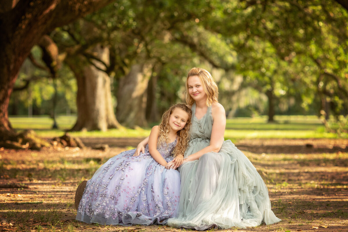 mom daugher trees Audubon Park New Orleans Sun oak