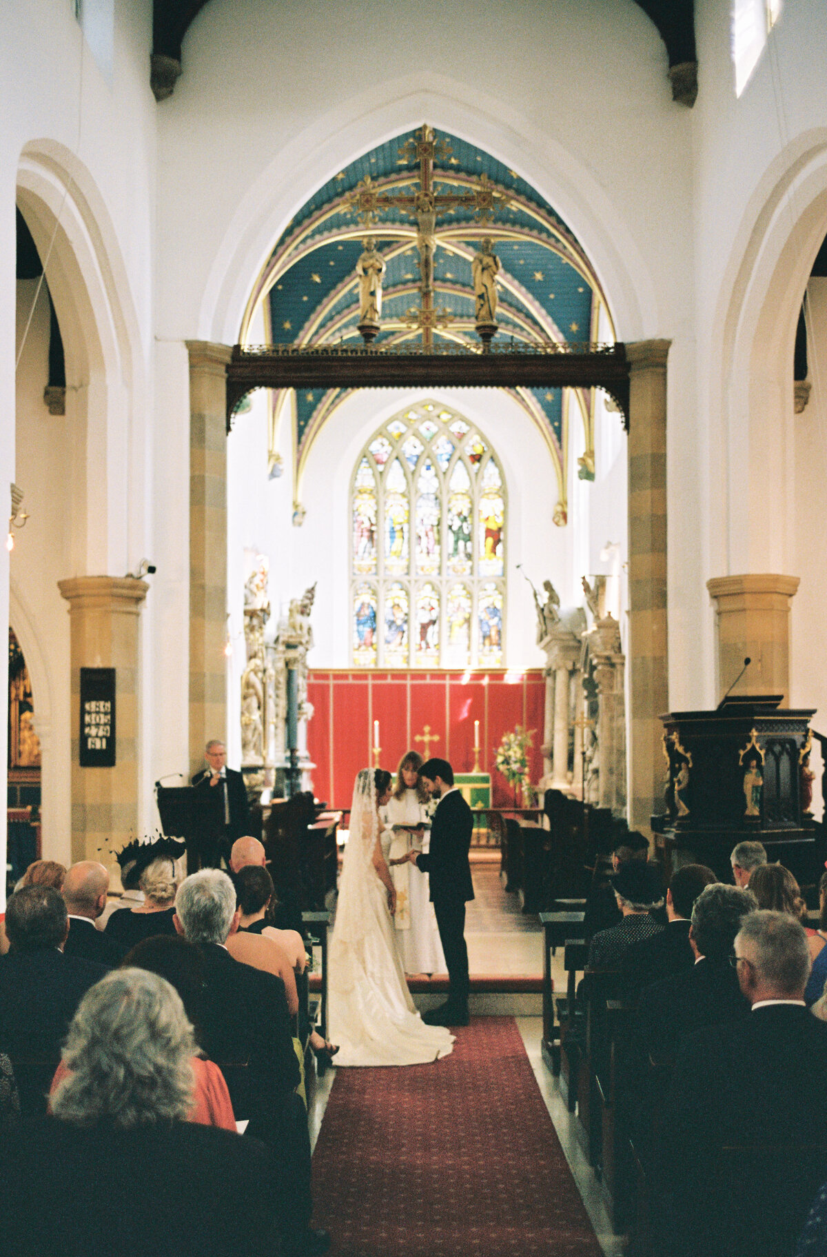 Wedding ceremony in Buckinghamshire captured on 35mm film