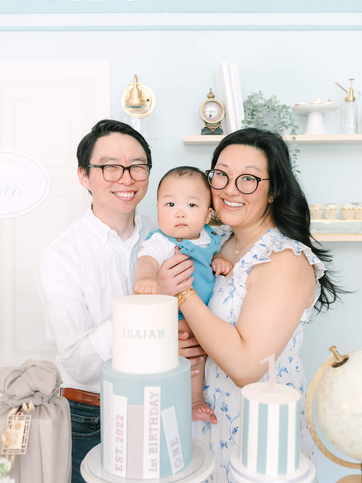 family photo of boy's first birthday