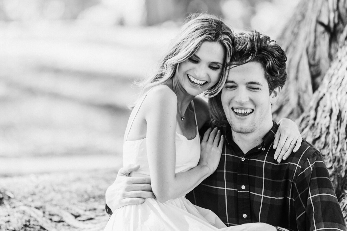 black-and-white-engaged-couple