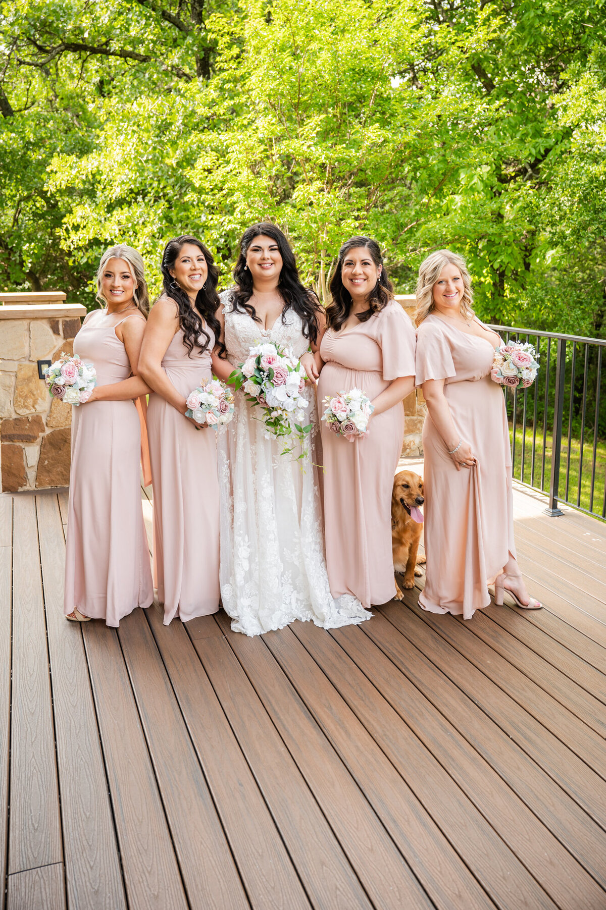 BrideandBridesmaidswithdog