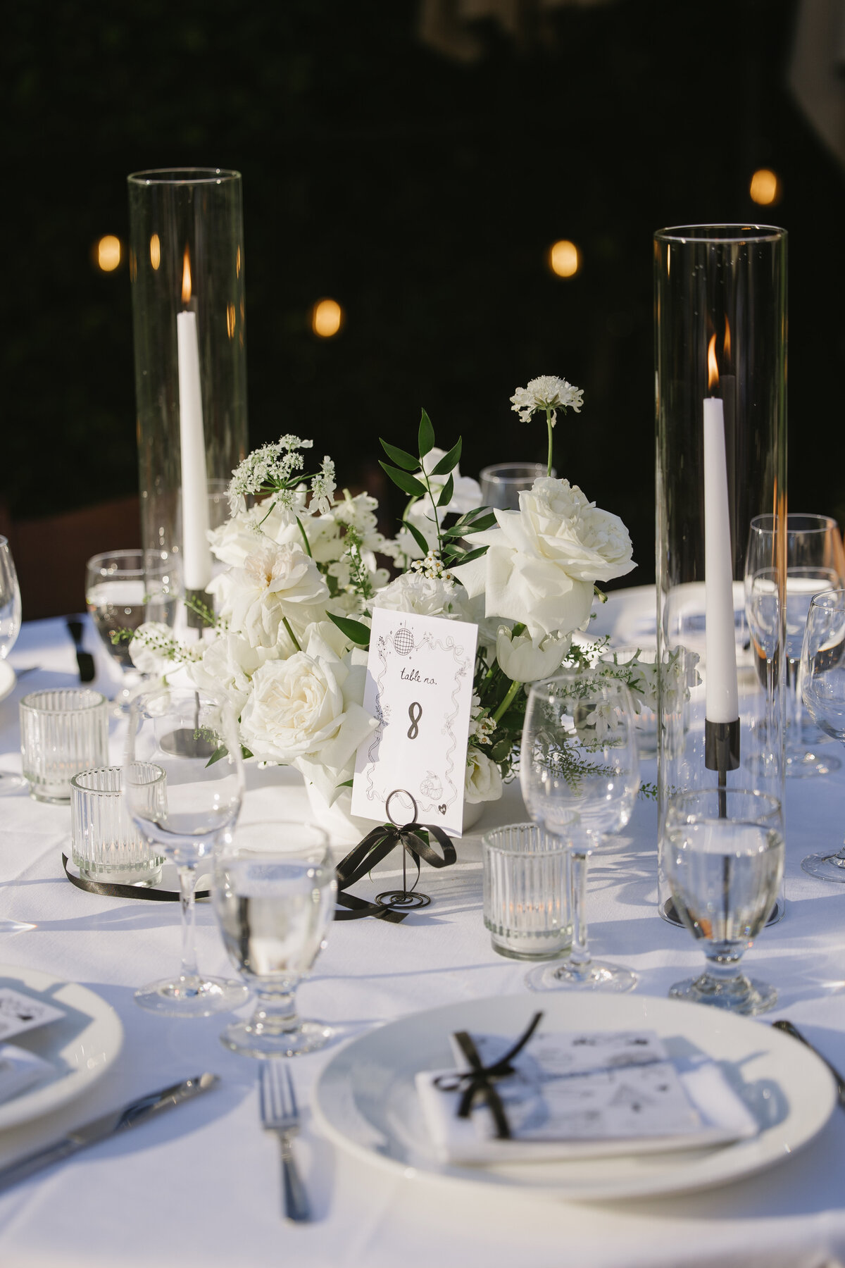 Reception details of wedding at the Riviera Mansion in Santa Barbara