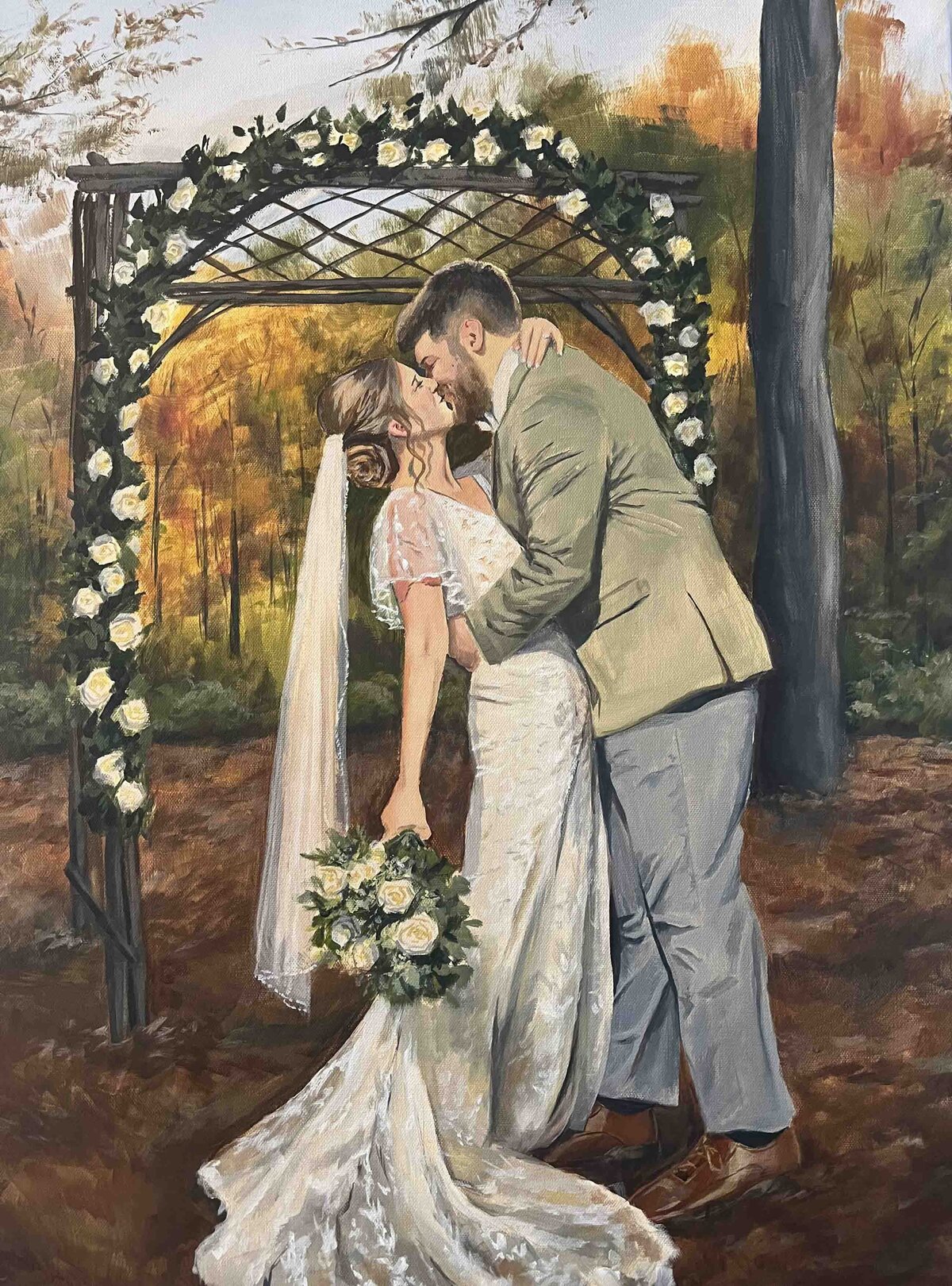 Farm at Dover Wisconsin Live Wedding Painting