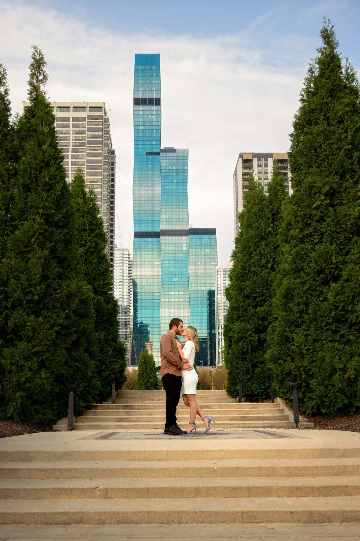 Third tallest building in Chicago behind kissing couple