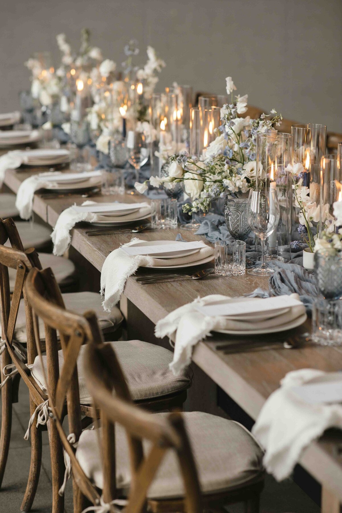 Blue tablescape inspiration at Amaterra Winery