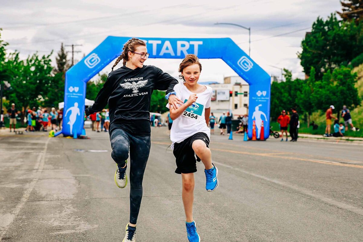 Kids skipping at Governor's Cup Race in Helena, MT