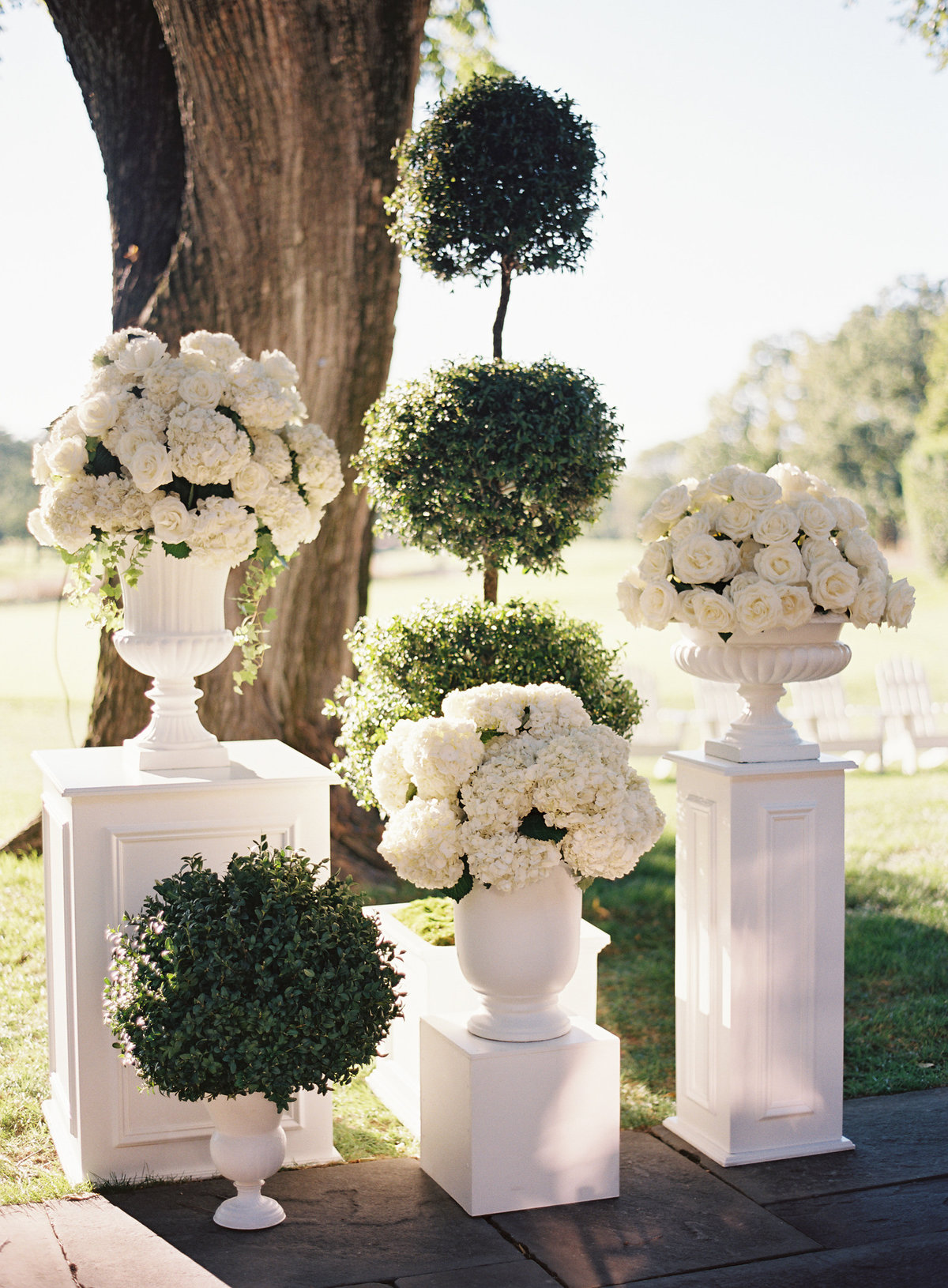 Floral arrangements at the Onwentsia country club. 
