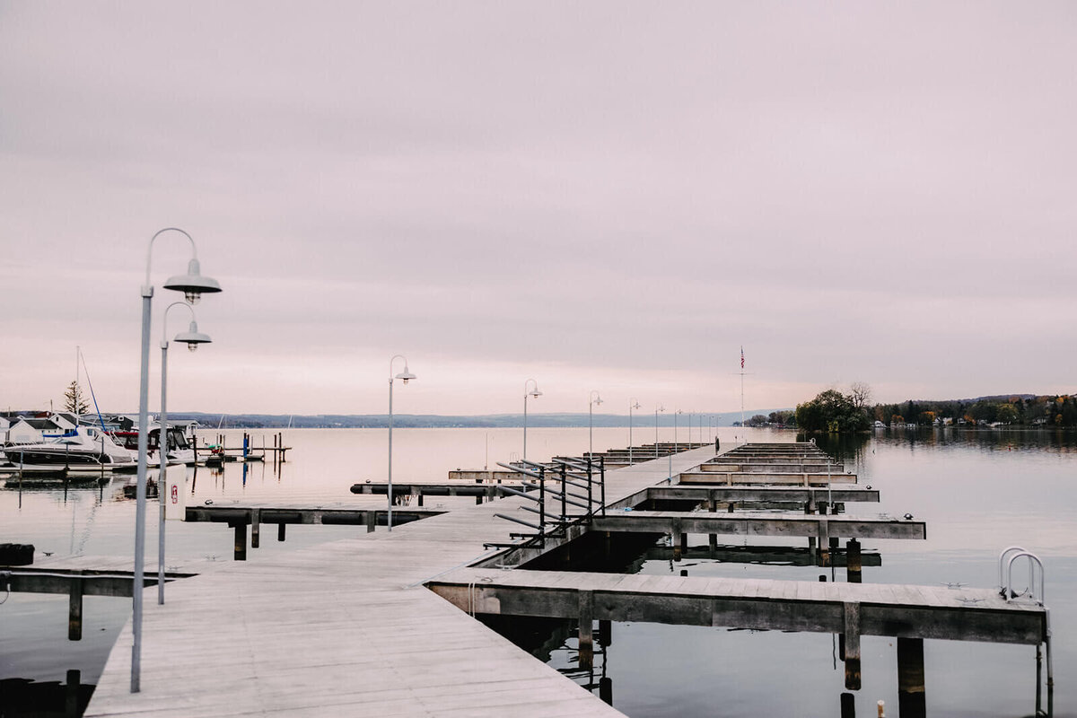 The dock at The Lake House on Canandaigua, Finger Lakes, NY