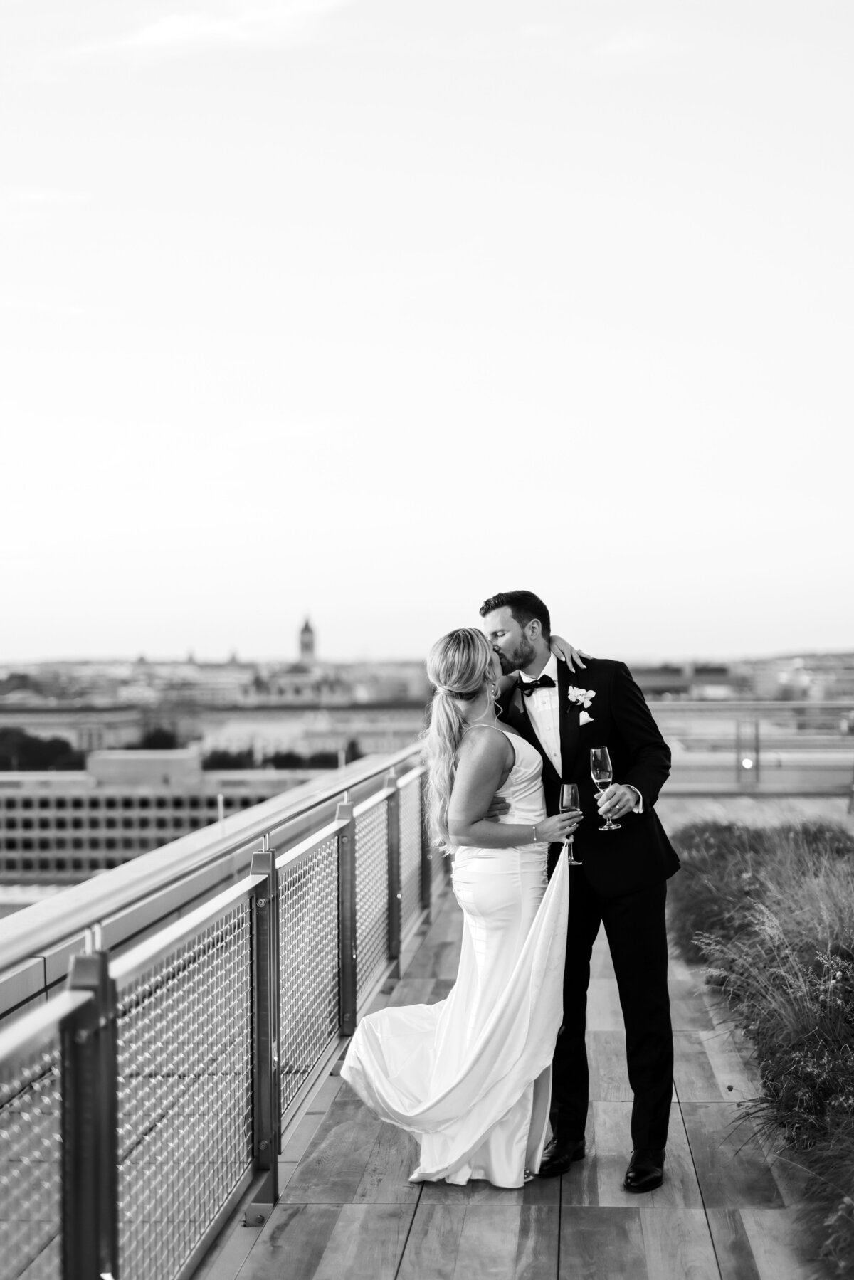 Rooftop Wedding Portraits at Spy Museum in DC 13