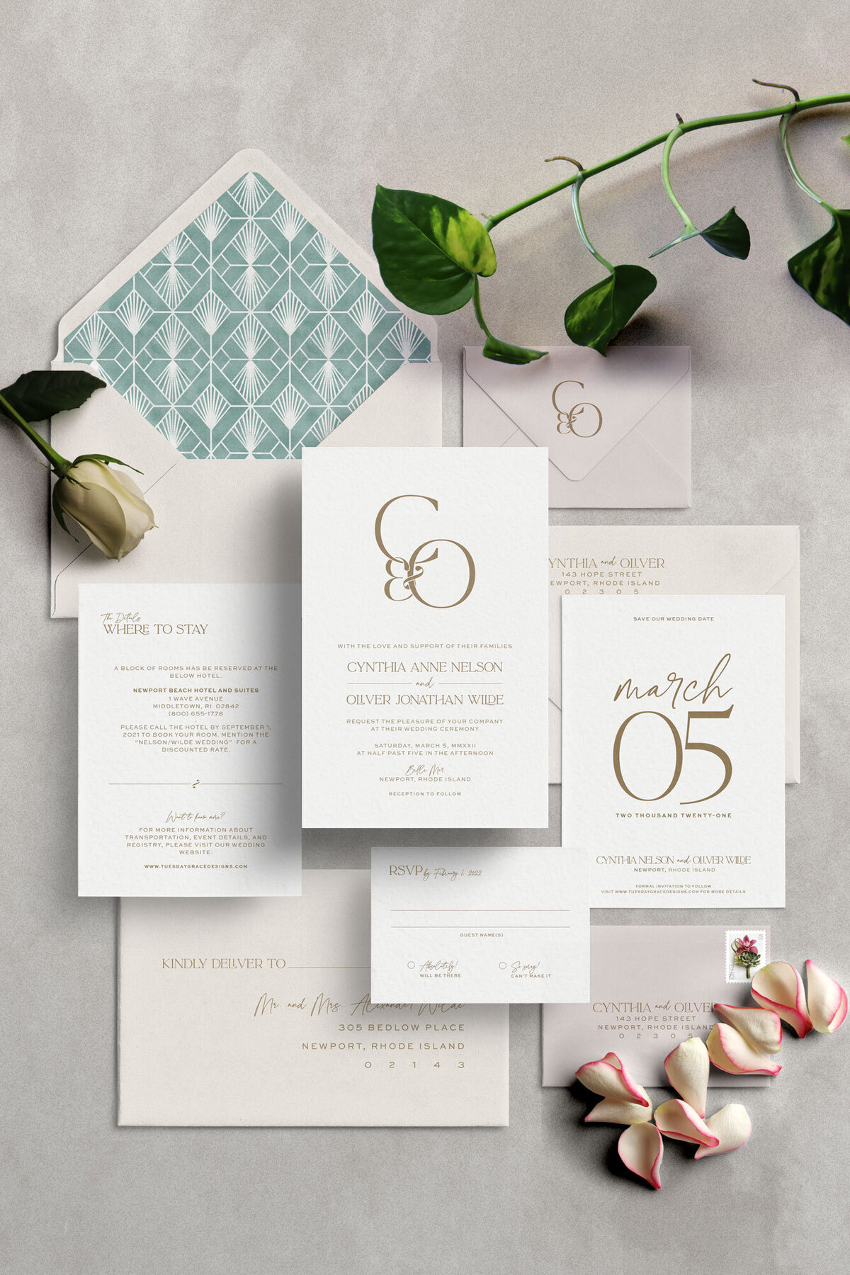 Jupiter Florida wedding invitations for wedding at Blowing Rocks. Invitations with holographic foil.
