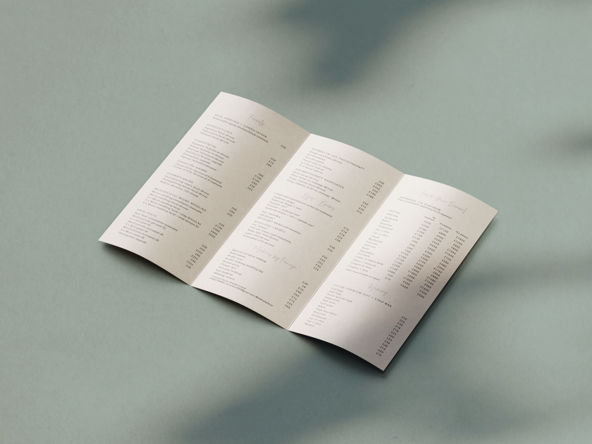 Missy's brochure print design by The Little Paper Shop