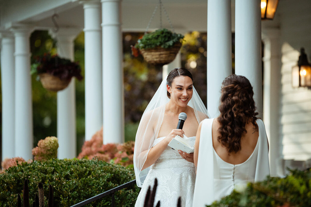 Bride sharing her wedding vows