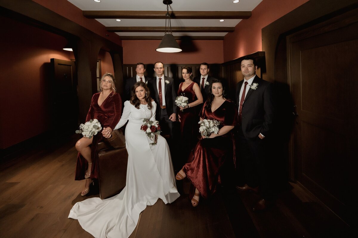wedding-party-group-photo-vintage-dramatic