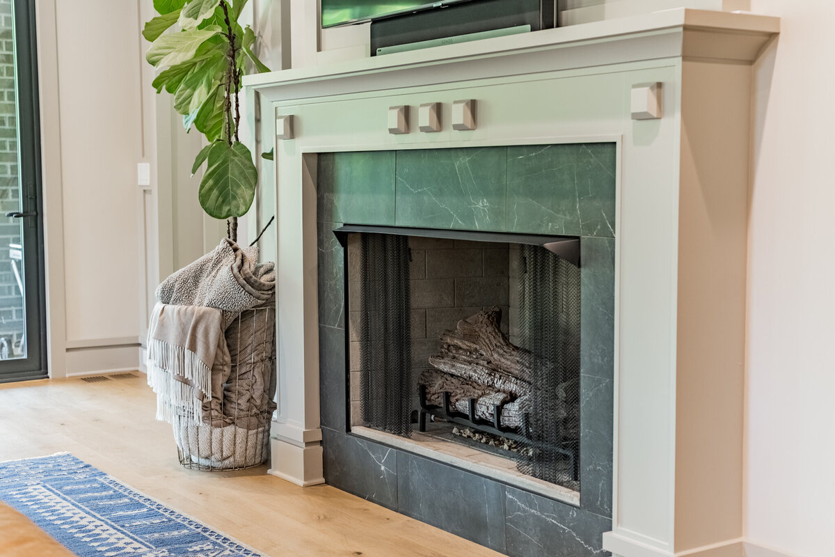 Mission Style Fireplace - Carolina Craftsman Builders